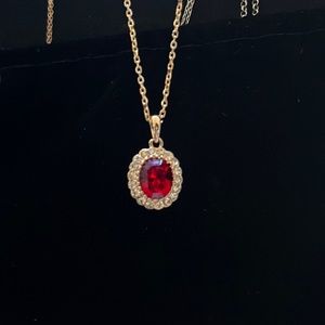 Ruby Sapphire golden pendant